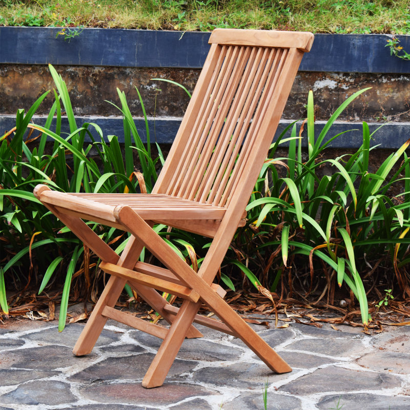 SunriseOutdoorLTD 2 Pack Golden Teak Wood Outdoor Folding Chair Patio